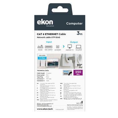 Cavo da rete RJ45 CAT 6 | Ekon