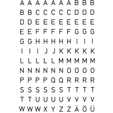 HERMA Film 5mm 4154 A-Z, black 2 pcs.