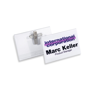 DURABLE Namenschild Kombiklemme 810119 transp., PVC, 54x90mm 50 Stk.