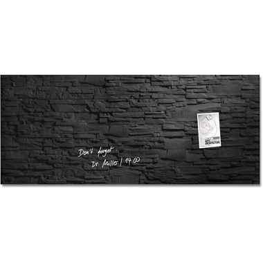 SIGEL Glas-Magnetboard GL249 Schiefer 1300x550x15mm