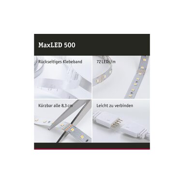 Paulmann Ruban à LED MaxLED 500 2700 K, 2.5 m Extension