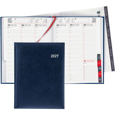 BIELLA Geschäftsagenda Orario 2027 809301050027U 1W/2S blau ML 17.8x23.5cm