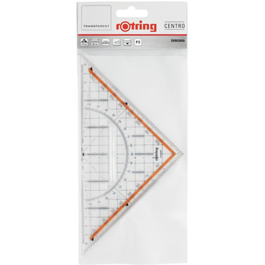 ROTRING Squadra geometria Centro 20cm S0903950 trasparente, con presa