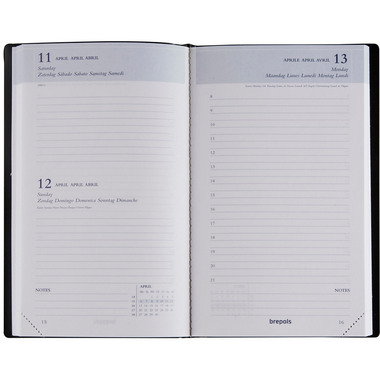 BREPOLS Agenda Breform Seta 2027 0.516.2120 1T/1S schwarz 10x16.5cm
