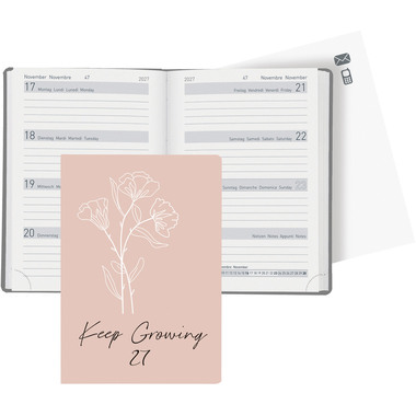 BIELLA Agenda Memento Trend 2027 825413760027U 1S/2P Growing 10.1x14.2cm