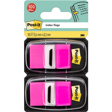 POST-IT Index 2-set 25,4x43,2mm 680-BP2 neon pink 2x50 pcs.