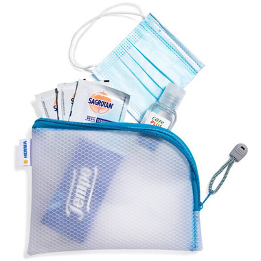 HERMA Étui à documents avec zip A6 20025 bleu, 19x14cm