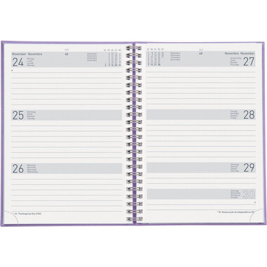 BIELLA Agenda Dispo Term Savanna 2027 808591410027U 1S/2P lila ML 14.5x20.5cm
