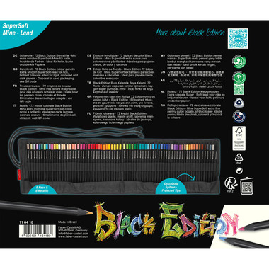 FABER-CASTELL Crayon couleurs Black Edition 116418 72 couleurs