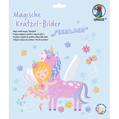 URSUS Images magiques à gratter 24560001F Pays des fées, 21x21cm