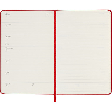 MOLESKINE Wochen-Notizkalender 25/26 DHF218WN2Y26 18M liniert HC rot 9x14cm