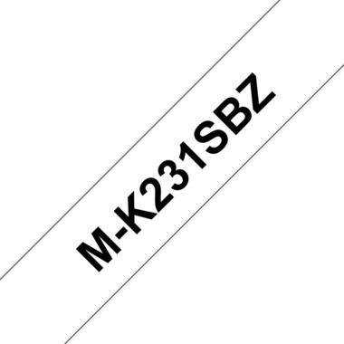 PTOUCH Nastro,non lam. nero/bianco M-K231SBZ per PT-65/75/85/110 12mm/4m