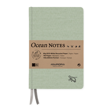 AURORA OCEAN NOTES A5 2396RTG grün, liniert 192 Seiten