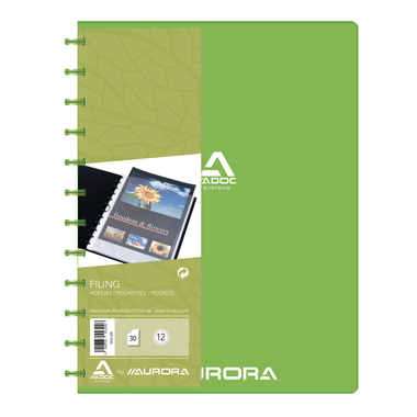 ADOC Livre prés. PP transparent A4 5532.200 vert 30 poches