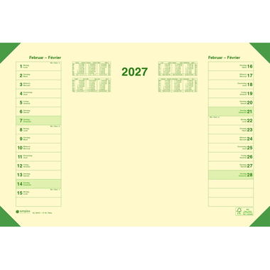 SIMPLEX Sottostrato da scrittura 2027 40410.27 12M giallo TE/FR 47.7x32.5cm