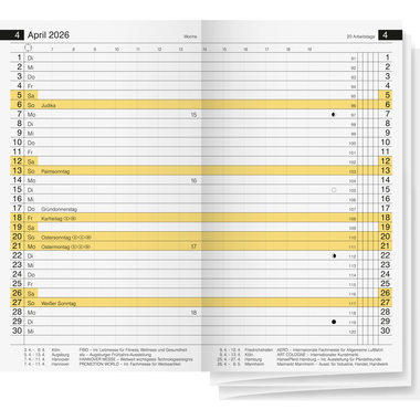 RIDOIDE Miniplaner sostituzione 2026 7045600006.26 1M/2P TE 8.7x15.3cm