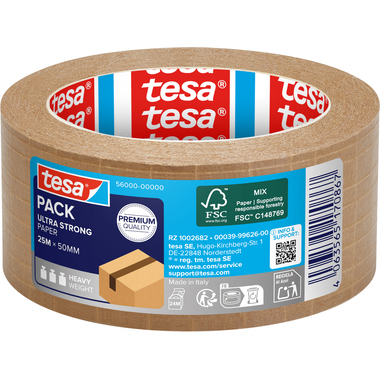 TESA Verpackungsband 50mmx25m 56000-00000 Ultra Strong Paper, braun
