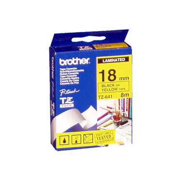 PTOUCH Band, laminiert schwarz/gelb TZe-641 PT-2450DX 18 mm