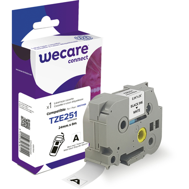 WECARE Ruban, laminé noir/blanc Tze-251WE rempl. Ptouch Tze-251 24mm
