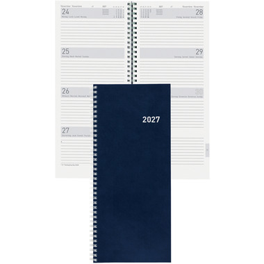 BIELLA Agenda Twist Wire-O 2027 803336050027U 1S/2P blu ML 13.5x31.5cm