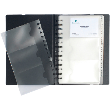 EXACOMPTA Visitenkarten-Buch 145x220mm 75034E schwarz 120 Karten