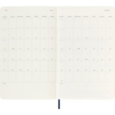 MOLESKINE Agenda de notes semaine 25/26 DSB2018WN3Y26 18M ligné SC saphir 13x21cm