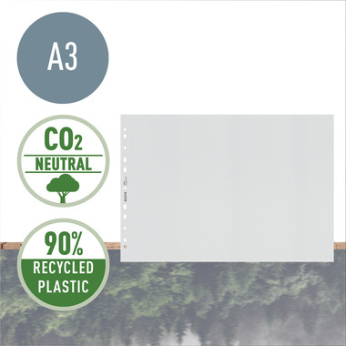 LEITZ Poches PP Recycle A3 4019-00-03 transparent, 100my 25 pcs.