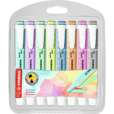 STABILO Surligneur Swing Cool 275/8-08-2 Pastell, étui 8 pcs.