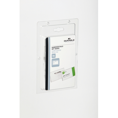 DURABLE Namensschild mit Nadel 800119 PVC, 40x75mm 100 Stk.