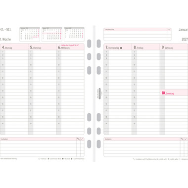 CHRONOPLAN Ersatz Wochenplan 2027 50237Z.27 1W/2S in Spalten A5