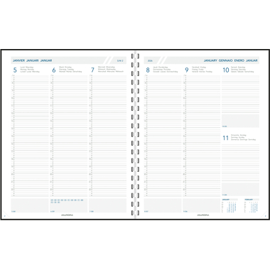 AURORA Agenda Plan a Week PAW 2026 2700P 1S/2P ML 21.5x27cm