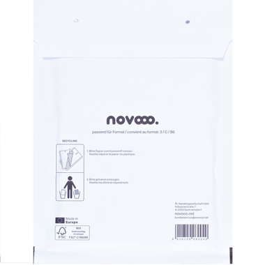NOVOOO Enveloppe molleton Gr.3 E-1712136 blanc, 170x225mm 100 pièces