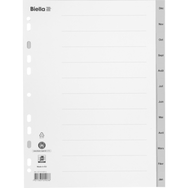 BIELLA Register PP A4 47141491U grau Déc-Jan FR