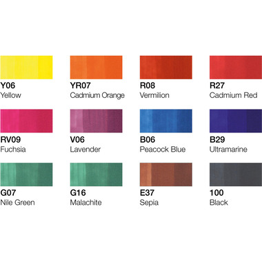 COPIC Marker Classic 20075702 glowing colours, 12 pcs.