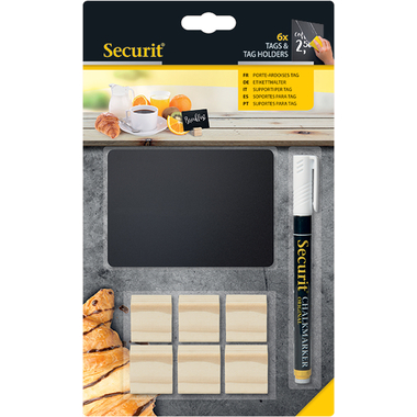 SECURIT Aufsteller Wood A7 TAG-HLD-TE teak 74x105mmm