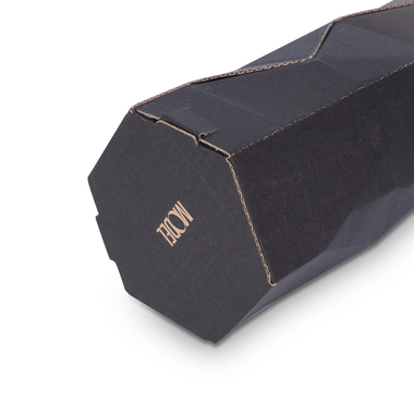 Flaschen Geschenkverpackung Edgy-Box in Braun/Schwarz für 1x0.75l Flasche mit Flaschenhöhe 360mm & Ø84mm