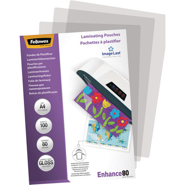FELLOWES Pochettes à plastifier A4 5452103 mat, 80my 100 pcs.