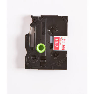 PTOUCH Band, laminiert weiss/rot TZe-435 PT-1280VP 12 mm