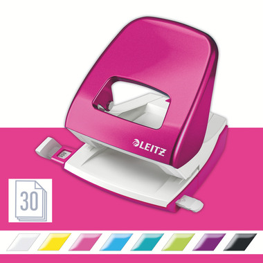 LEITZ Locher/Hefter WOW 5095 5095-10-23 pink, Bundle 30 Blatt