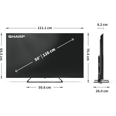 Sharp TV 50HP6265E 50", 3840 x 2160 (Ultra HD 4K), QLED
