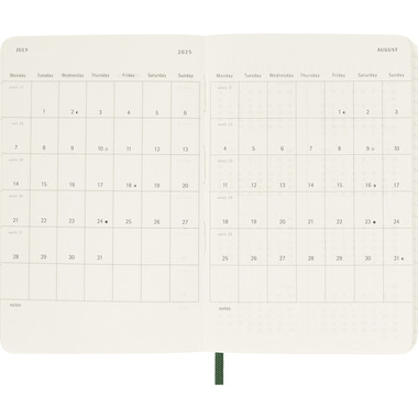 MOLESKINE Agenda Classic Pocket 2026 DSK1512DC2Y26 1J/1P vert myrte SC 9x14cm