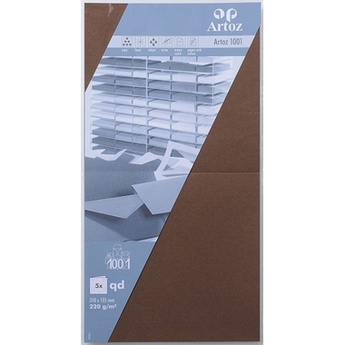 ARTOZ Cartoline 1001 310x155mm 107452266 220g, marrone 5 fogli