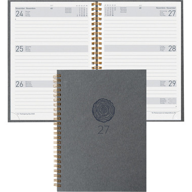 BIELLA Agenda Dispo Term 2027 808592270027U 1S/2P gris foncé 14.5x20.5cm