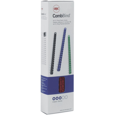 GBC Baguettes de reliure 12mm A4 4028197 blanc, 21 anneaux 100 pcs.