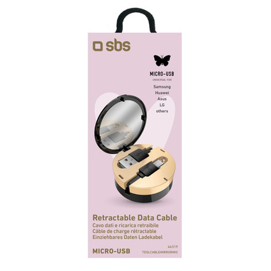 Cavo retrattile Micro USB con specchietto