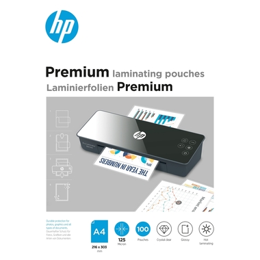 HP Laminiertaschen 9124 Premium, A4, 125 Mic