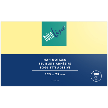 BÜROLINE Haftnotizen 125x75mm 133028 gelb 100 Blatt