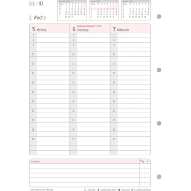 CHRONOPLAN Ersatz Wochenplan 2026 50706Z.26 1W/2S in Spalten A4