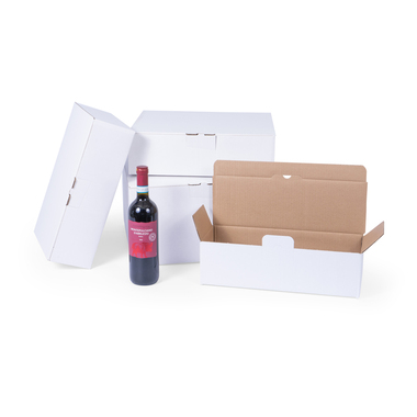 Flaschenversandverpackung für 1x 0.75l Flasche mit Flaschenhöhe 324mm & Ø85mm