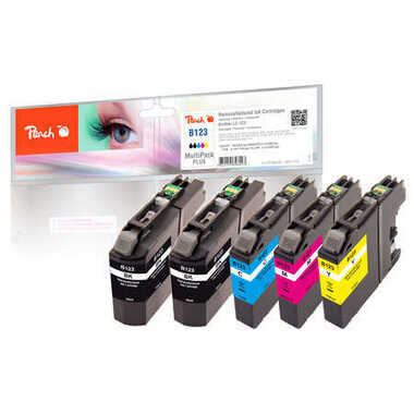 Peach Combi Pack Plus, compatible with Brother LC-123VALBP